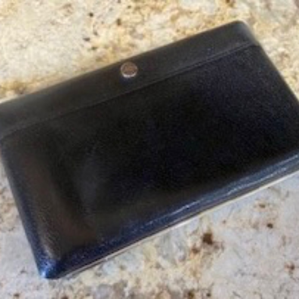 Black Abas Leather Frame Wallet